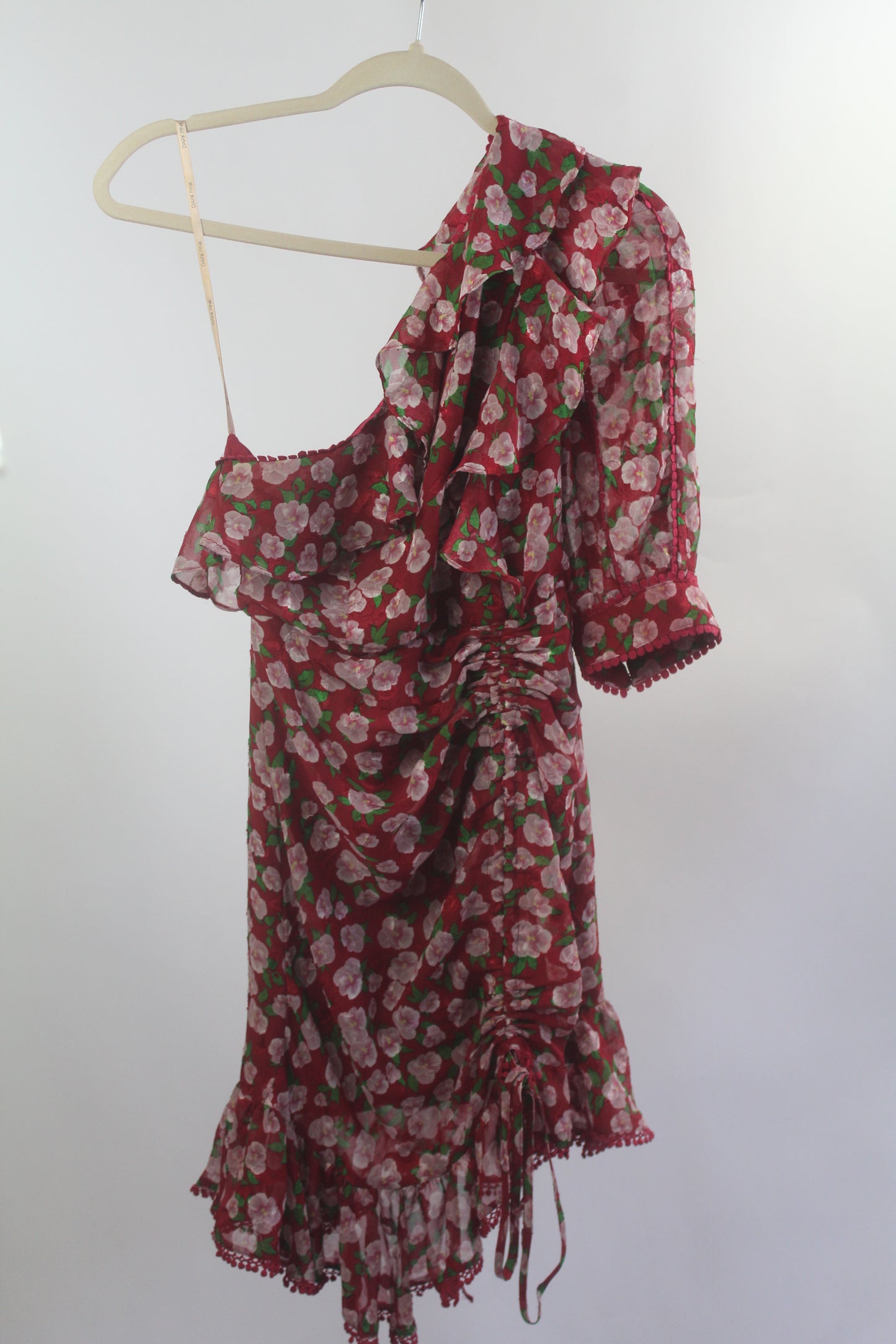 Women's Dark Pink Red/Pink Floral Dress Size 2