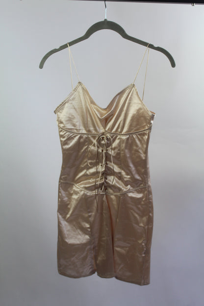 Silk Cream Women's Mini Dress Size Medium