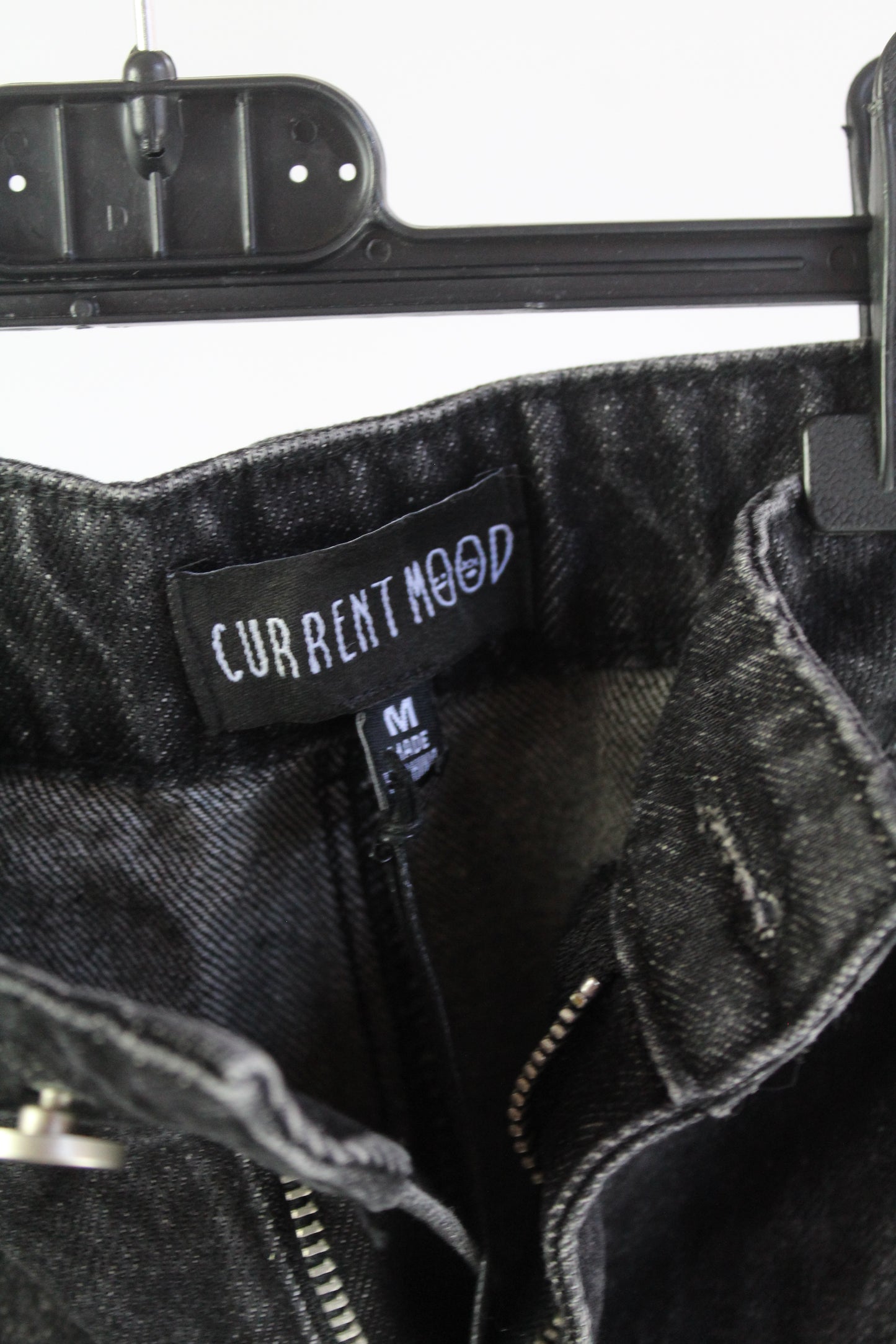 Current Mood Distressed Denim Black Mini Skirt Women's Size Medium