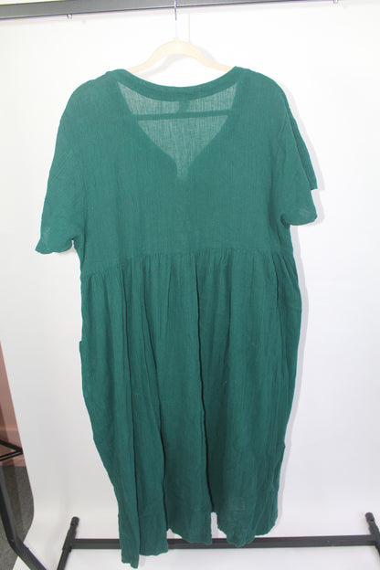 Women's Vintage Maxi Green Dress Laurel Rose Size Large