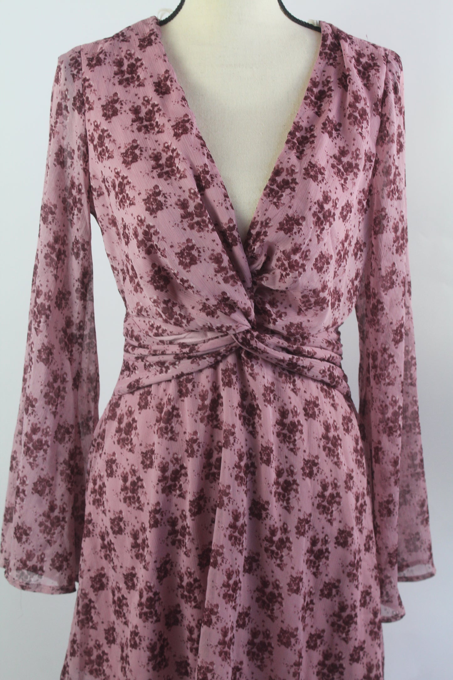 Women's Purple Floral Mini Dress Size Medium