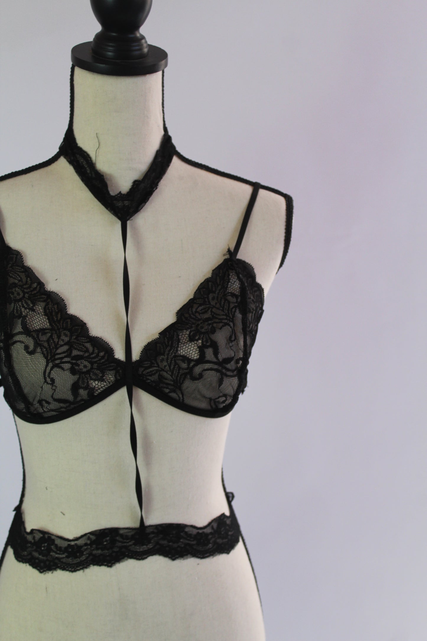 Black Lace Lingerie - Thrifted New in Bag - Sizes Vary