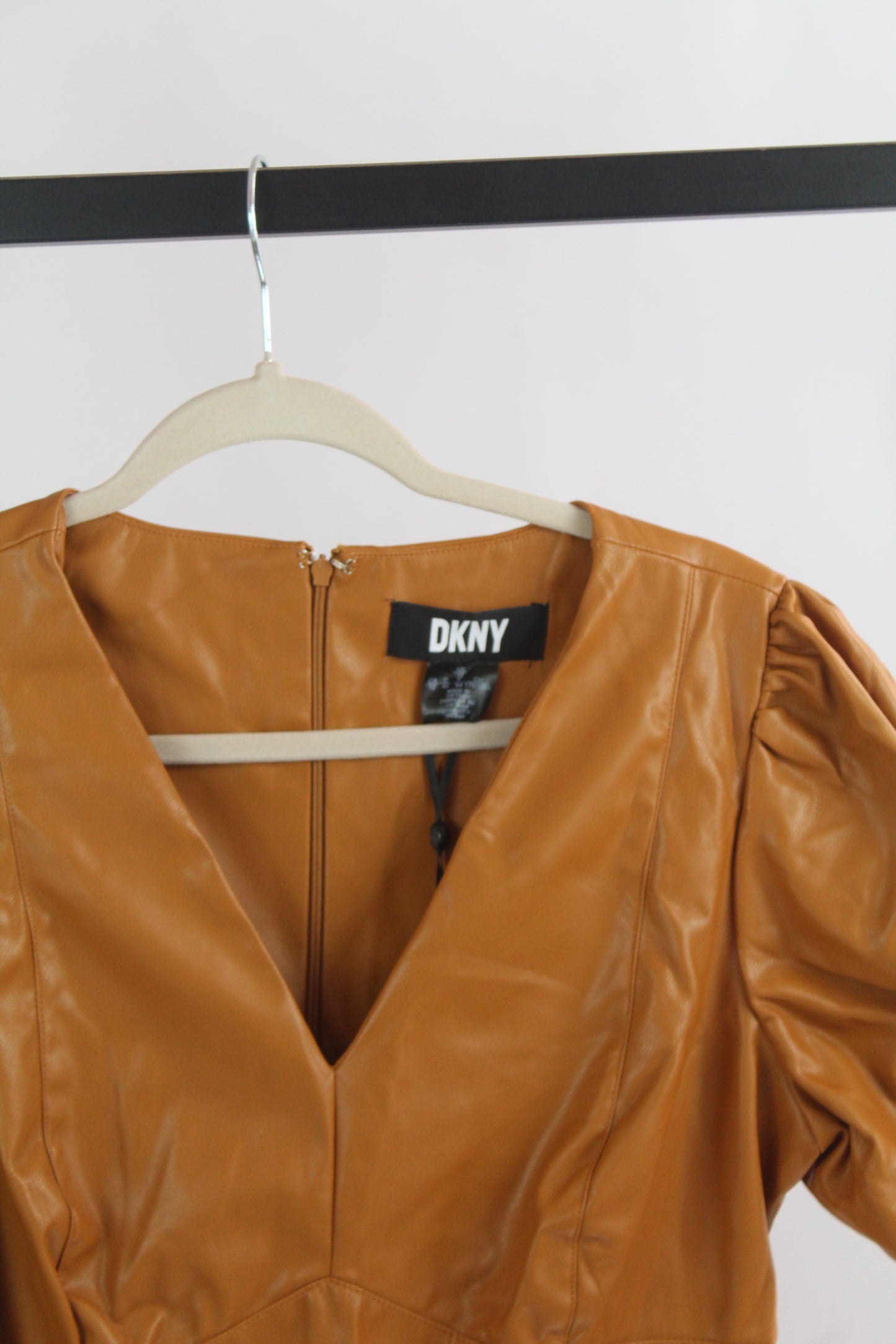 Women's DKNY NWT Pleather Midi Dress Size 12
