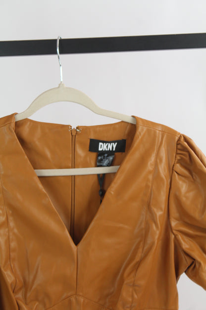 Women's DKNY NWT Pleather Midi Dress Size 12