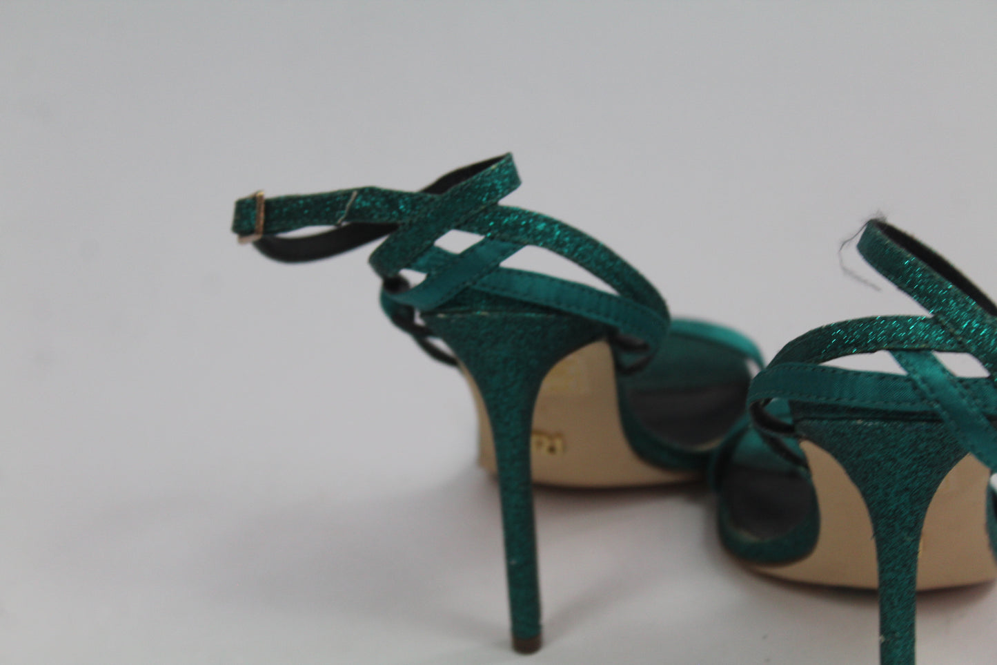 Women's Teal Strap Sparkly Heels Size UK 37 US 6.5/7