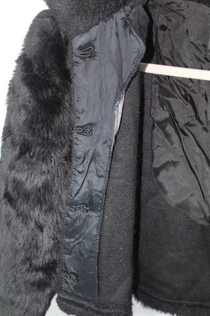 Women's Black Fur Sweater Size Large
