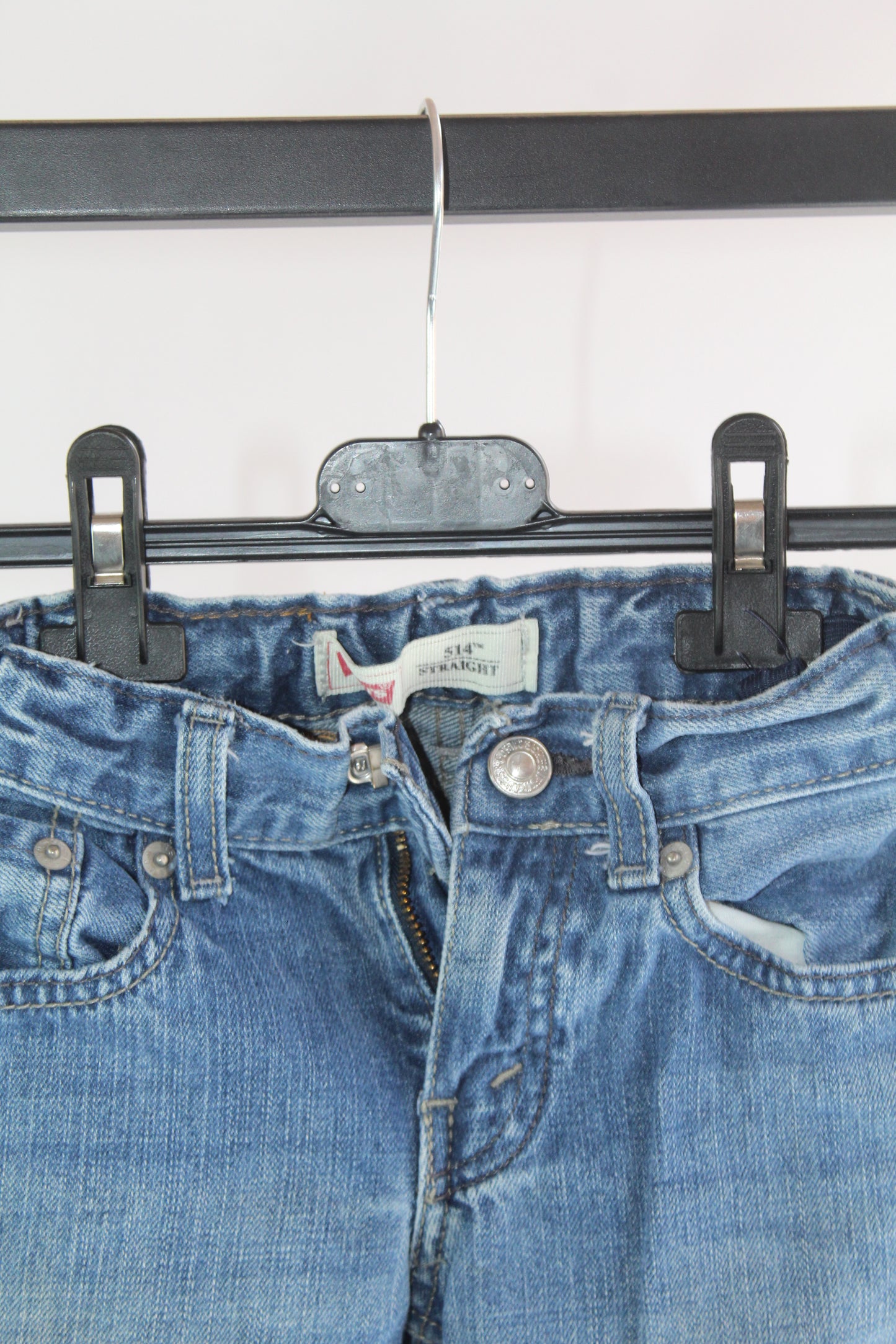 Boys Levi's Dark Wash Distress 514 Denim Jeans 5 Regular