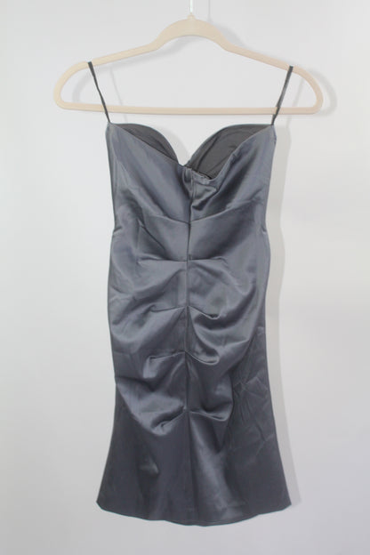 Prom Silk Silver Bodycon Jump Apparel Size 3/4