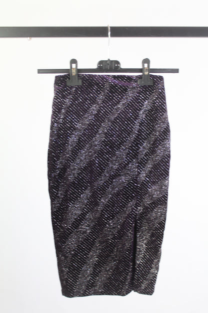 H&M Stretch Grey Pencil Skirt w/Open Slit Women's Size Small