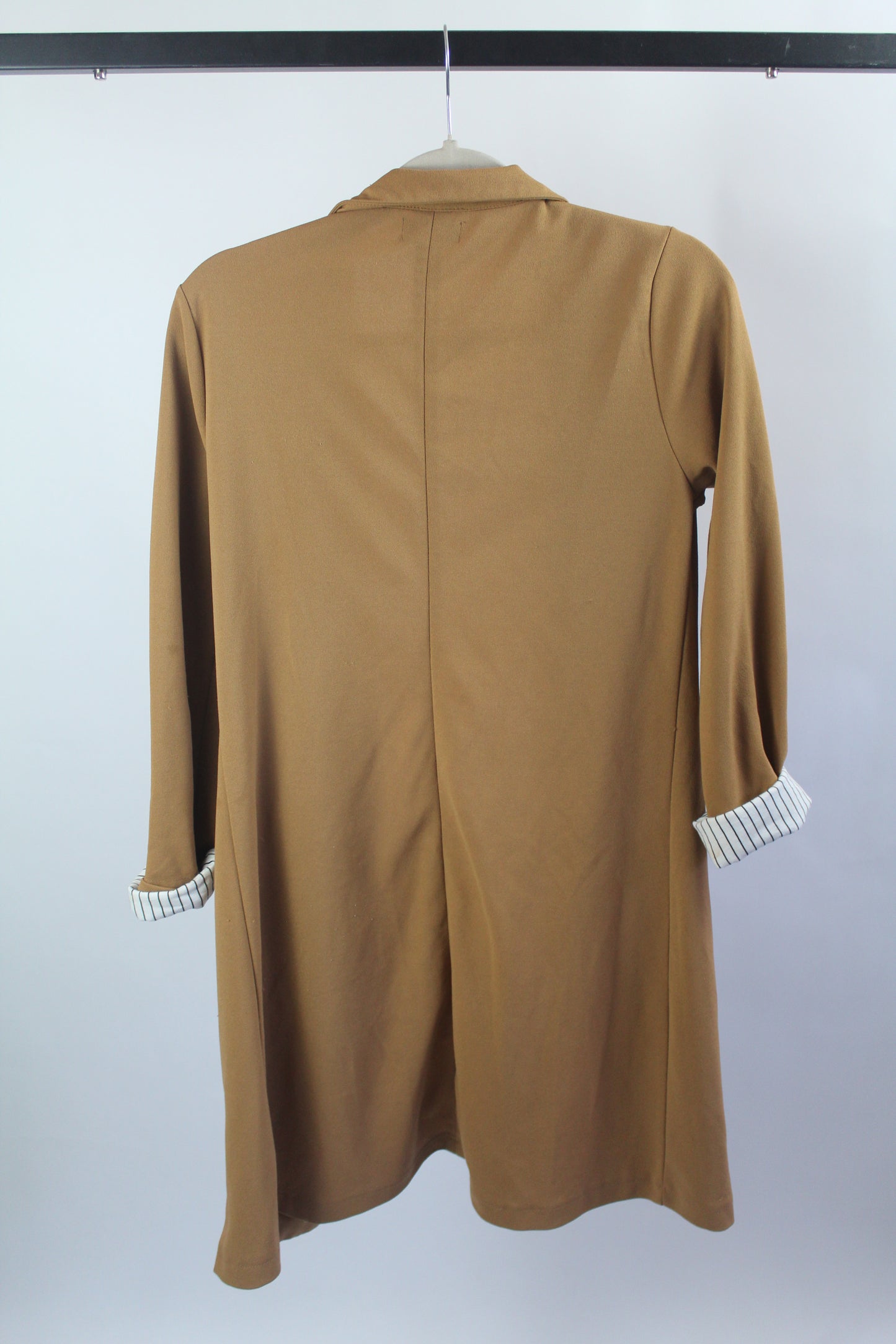Women's Tan Long Blazer Cardigan Size Small