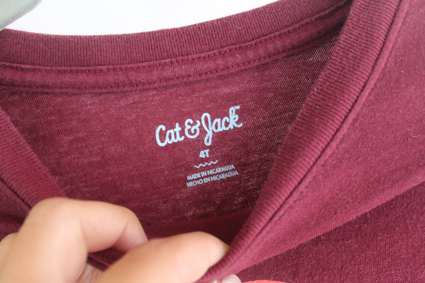 Boys Cat & Jack Burgundy Dino Shirt Size 4T