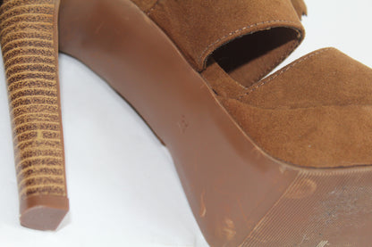Women's Brown Suede Heels Size 37