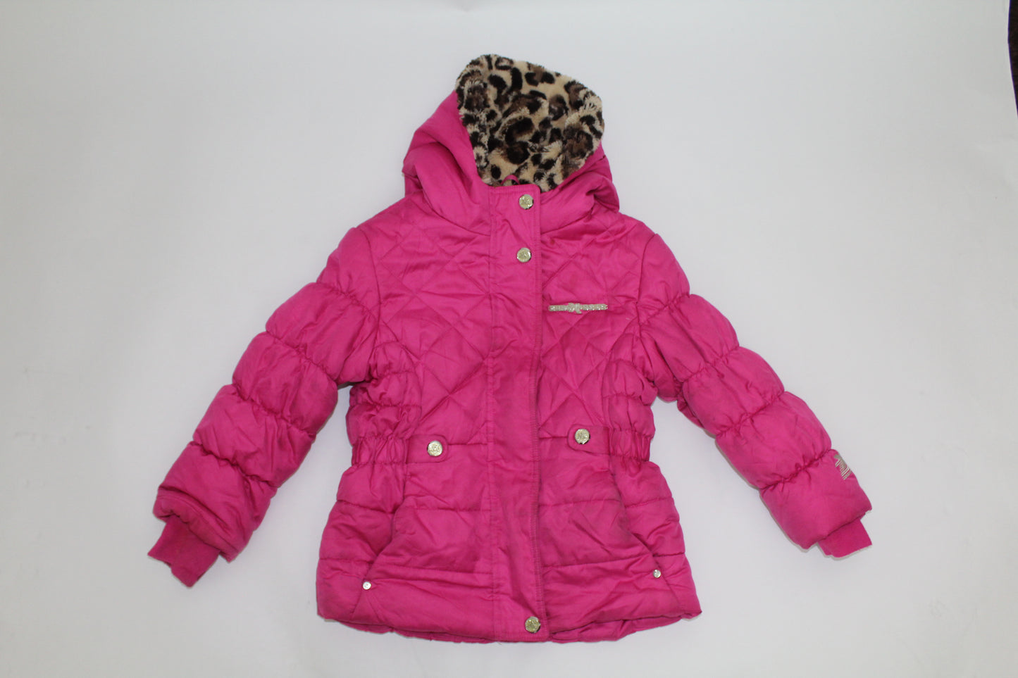 Girls Hot Pink Zeroxposaur Puffer Jacket Size 6/6X