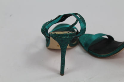 Women's Teal Strap Sparkly Heels Size UK 37 US 6.5/7