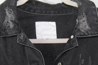 Women's Zara Trafaluc Denim Distressed Jacket Size Small