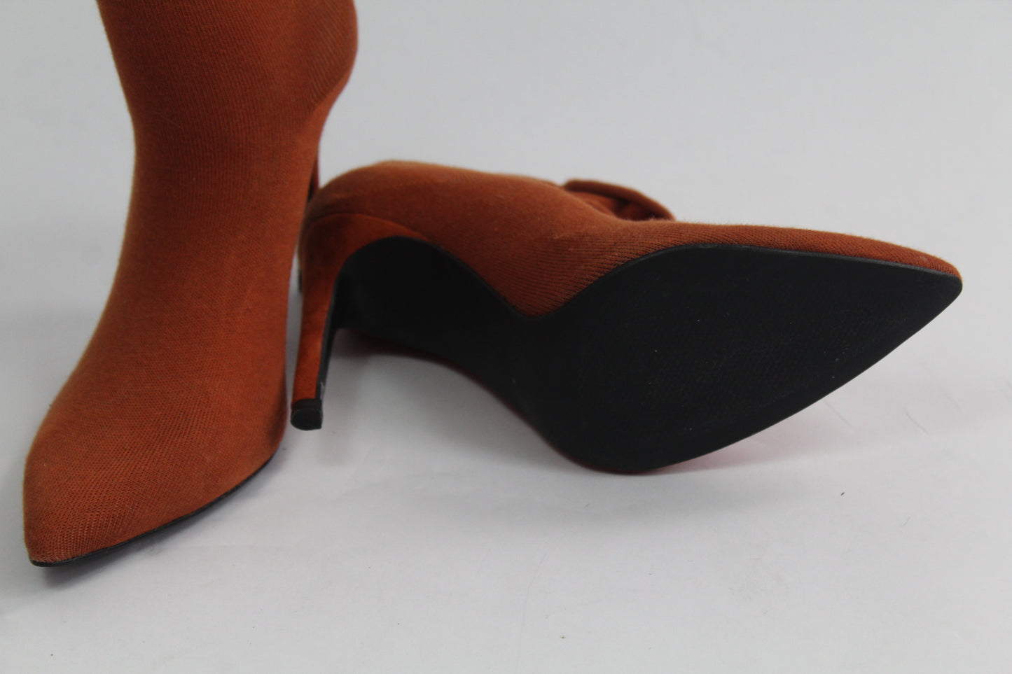 Zara Brown Basic Sock Booties Size 36