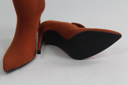 Zara Brown Basic Sock Booties Size 36