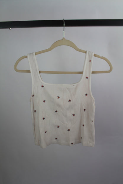 Women's White Old Navy Floral Top Size Medium