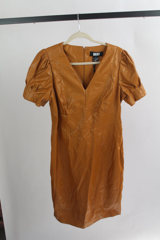 Women's DKNY NWT Pleather Midi Dress Size 12