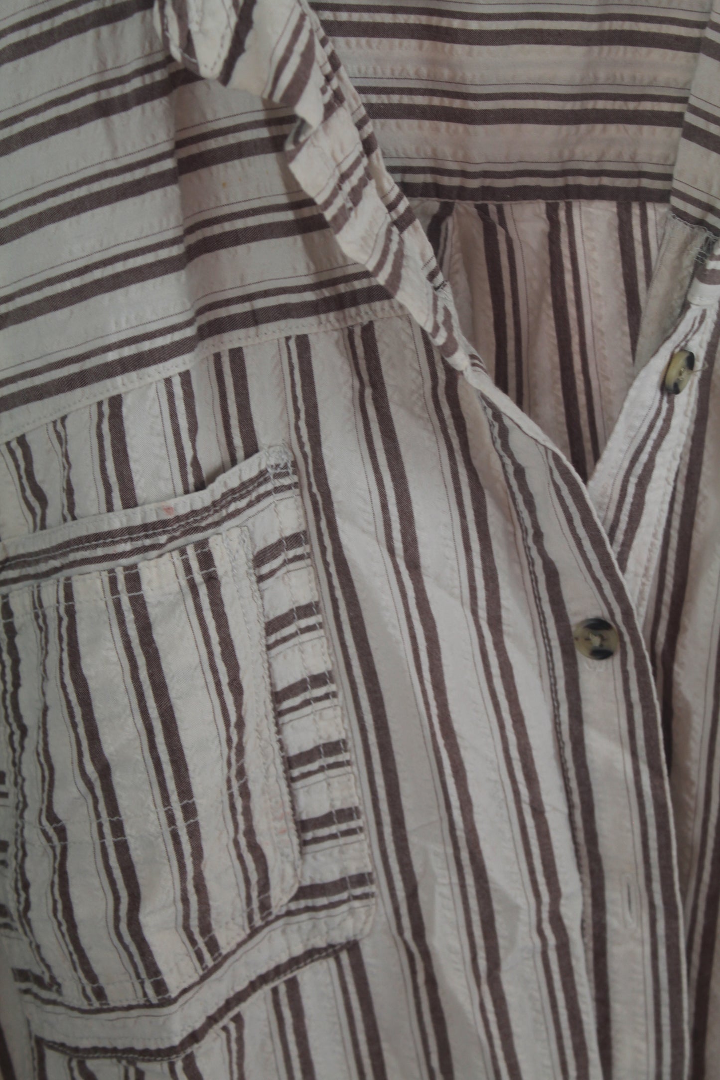 Women's Brown/White Long Sleeve Top Size Medium