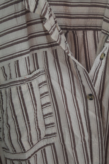 Women's Brown/White Long Sleeve Top Size Medium