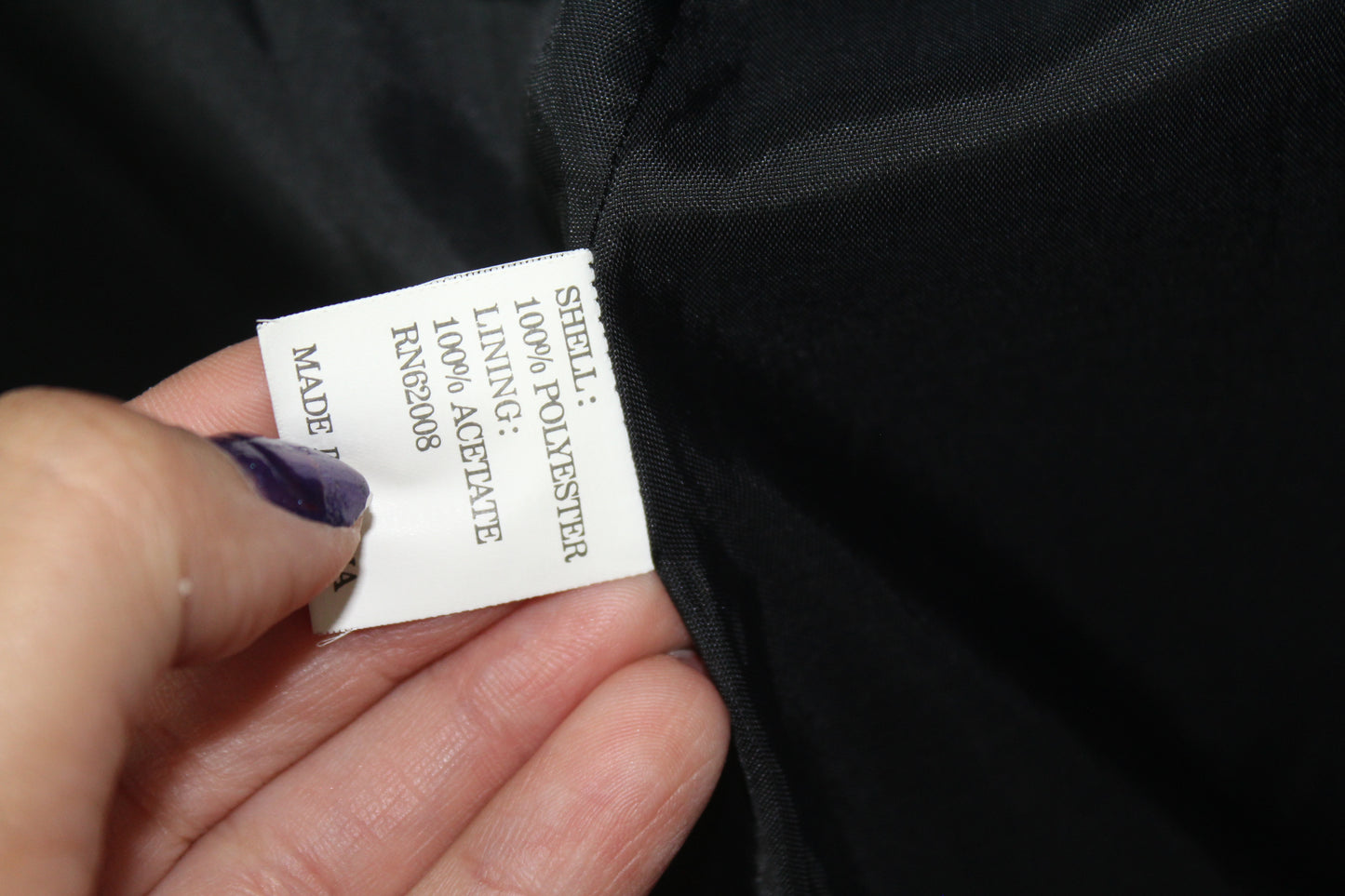 Women’s Lena Gabrielle Black Satin Blazer Top Vintage – Size 8