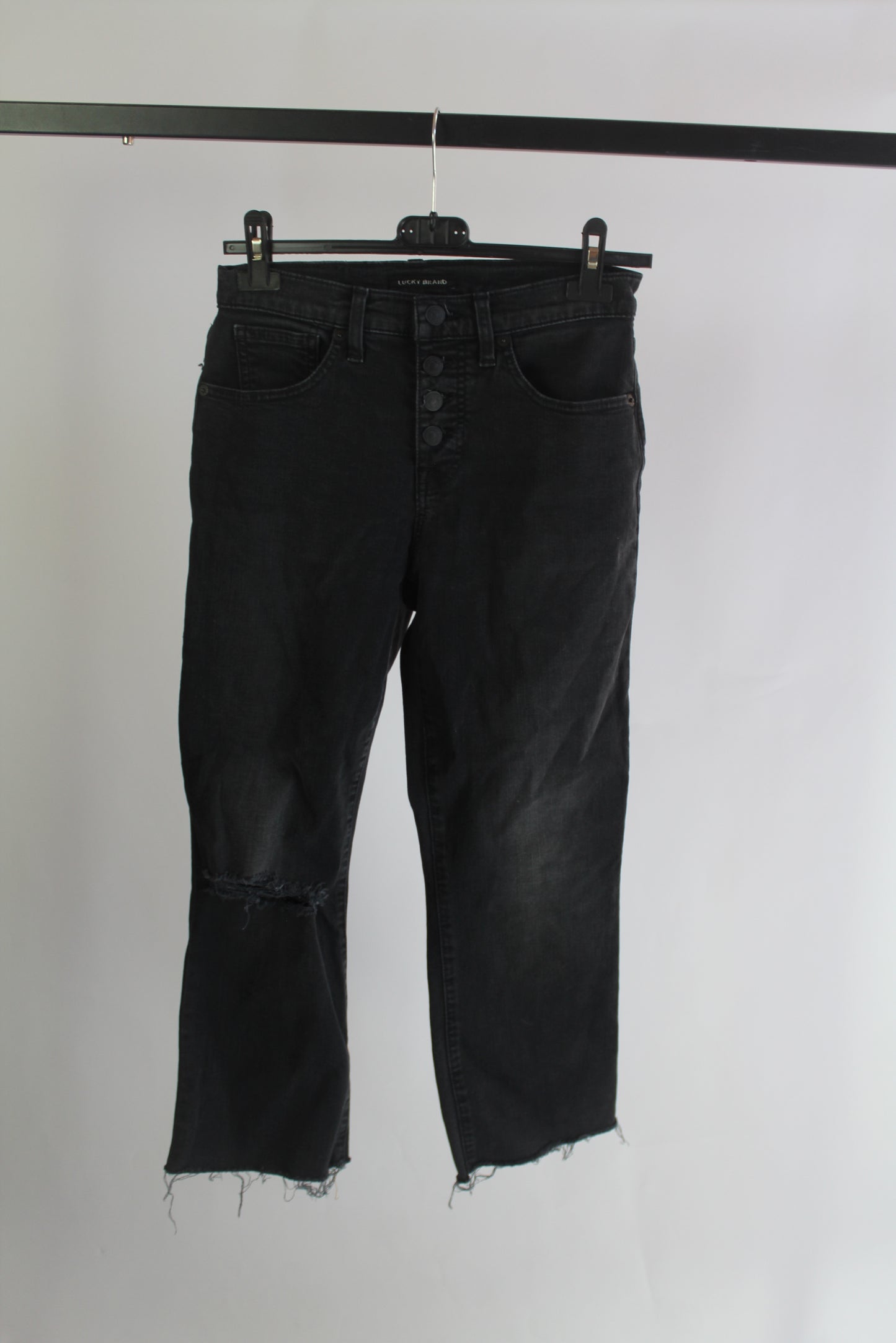 Lucky Brand Stretch Black BootCut Dark Wash Denim Size 6