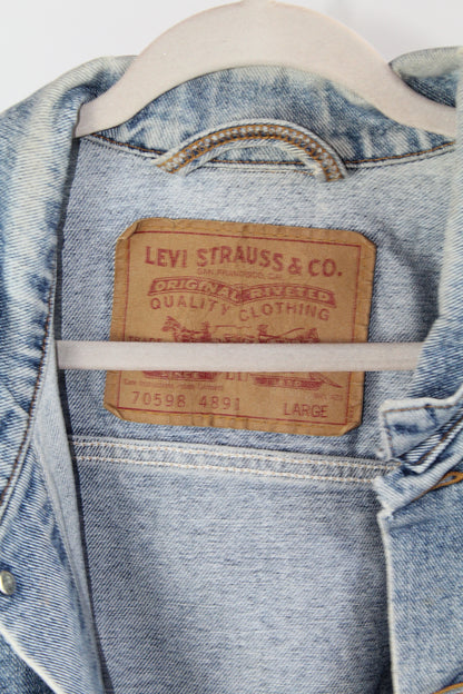 Women's Levi Denim Cropped Jacket Size Large