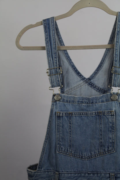 Women's Levi Denim Overalls Partially Distressed Size Medium