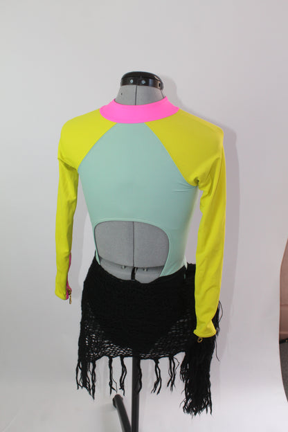 HM One Piece Bathing Suit Block Color Size 6