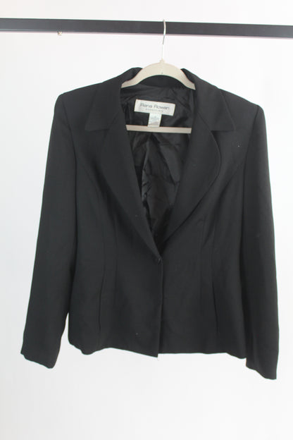 Women's Vintage Black Padded Blazer Rena Rowan Size 8