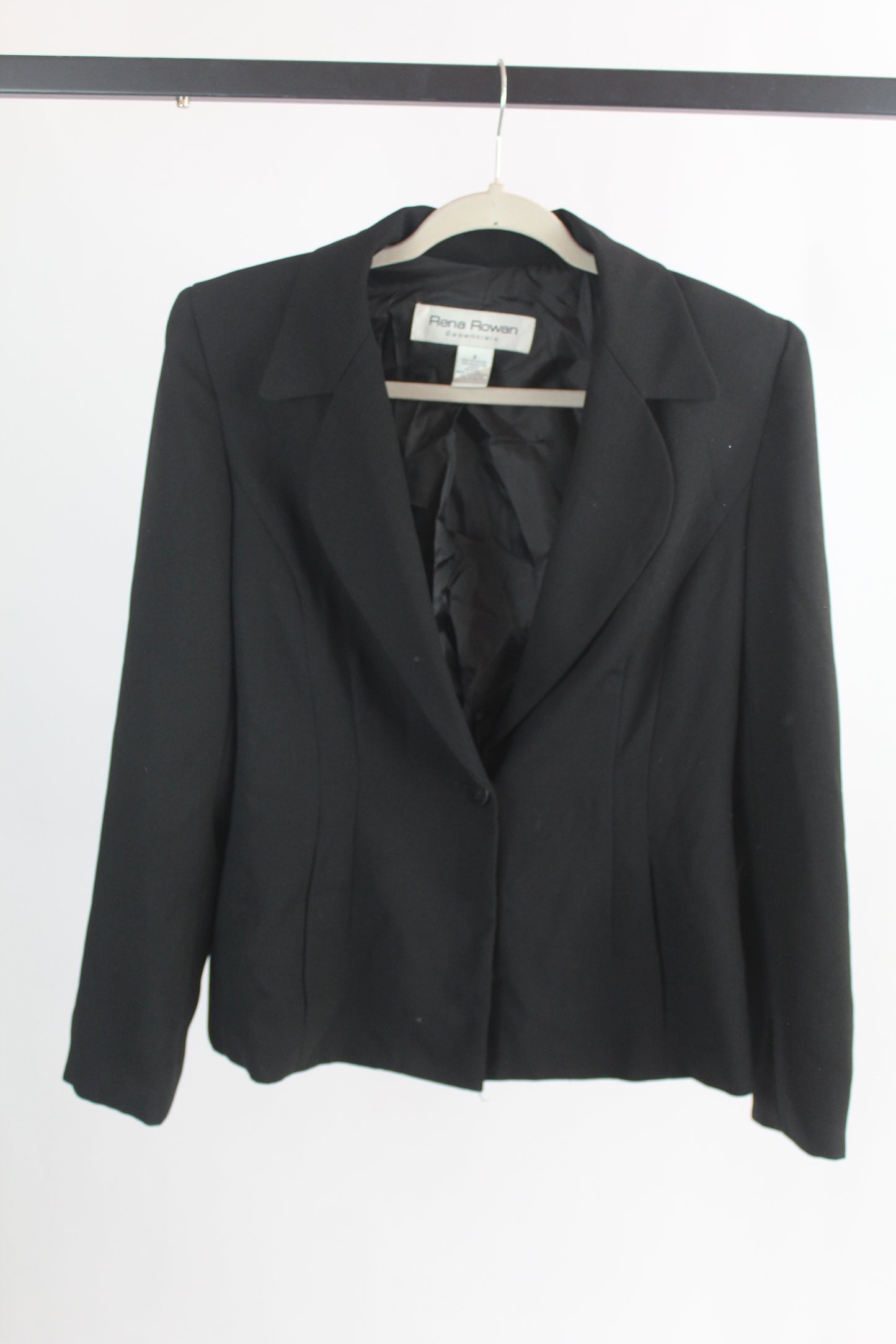 Women's Vintage Black Padded Blazer Rena Rowan Size 8