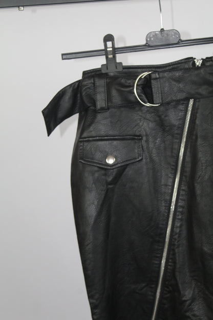 Women's HM Black Pencil Pleather Skirt Size 4