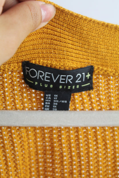 Women's Yellow Forever 21 Knit Sweater Size 1x