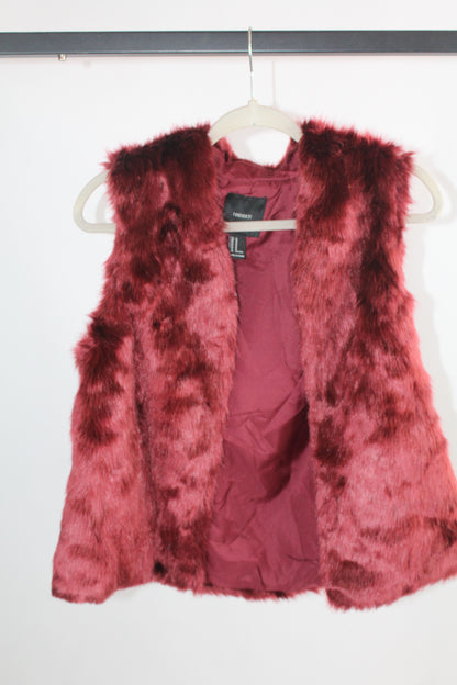 Women's Forever 21 Faux Red Fur Vest Size M