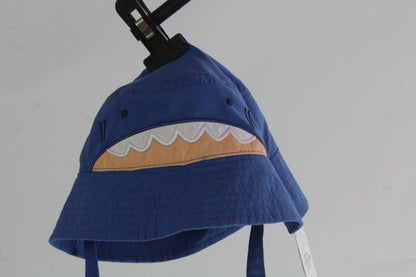Boys Baby Blue Shark Bucket Hat 12-18M