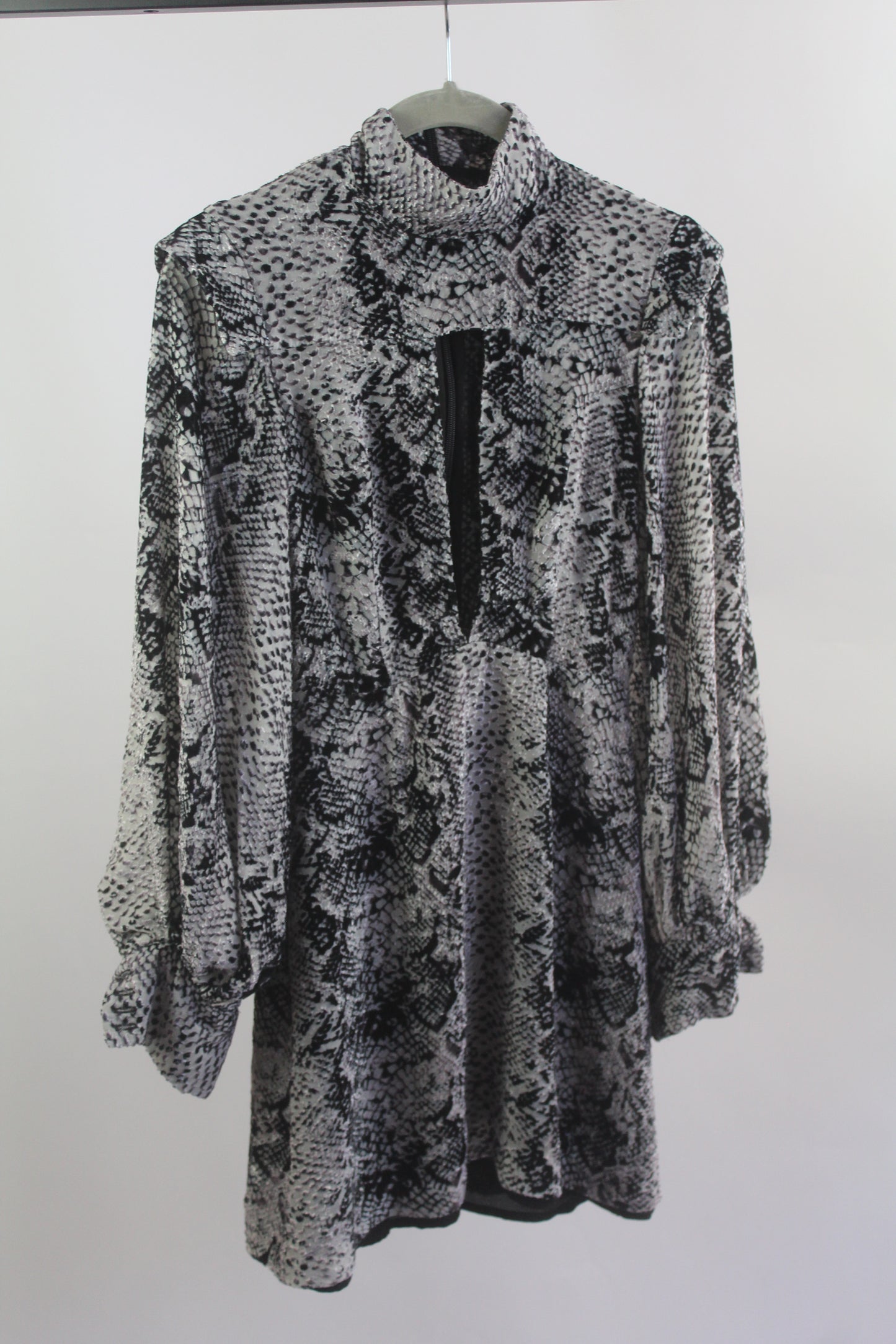 Grey/Black Women's River Island Snake Print Mini Dress Size 6