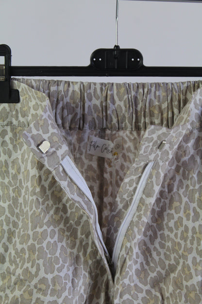 Palm Collective Sustainable Linen Cheetah Print Shorts Women's Size Small