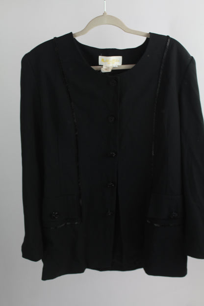 Women's Vintage Black Suit Top Size 18