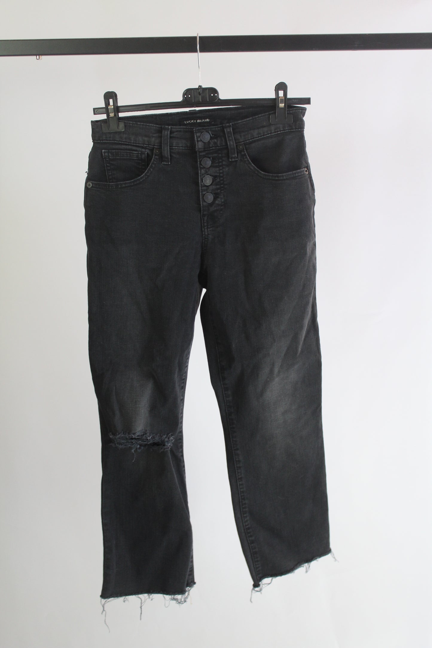 Lucky Brand Stretch Black BootCut Dark Wash Denim Size 6