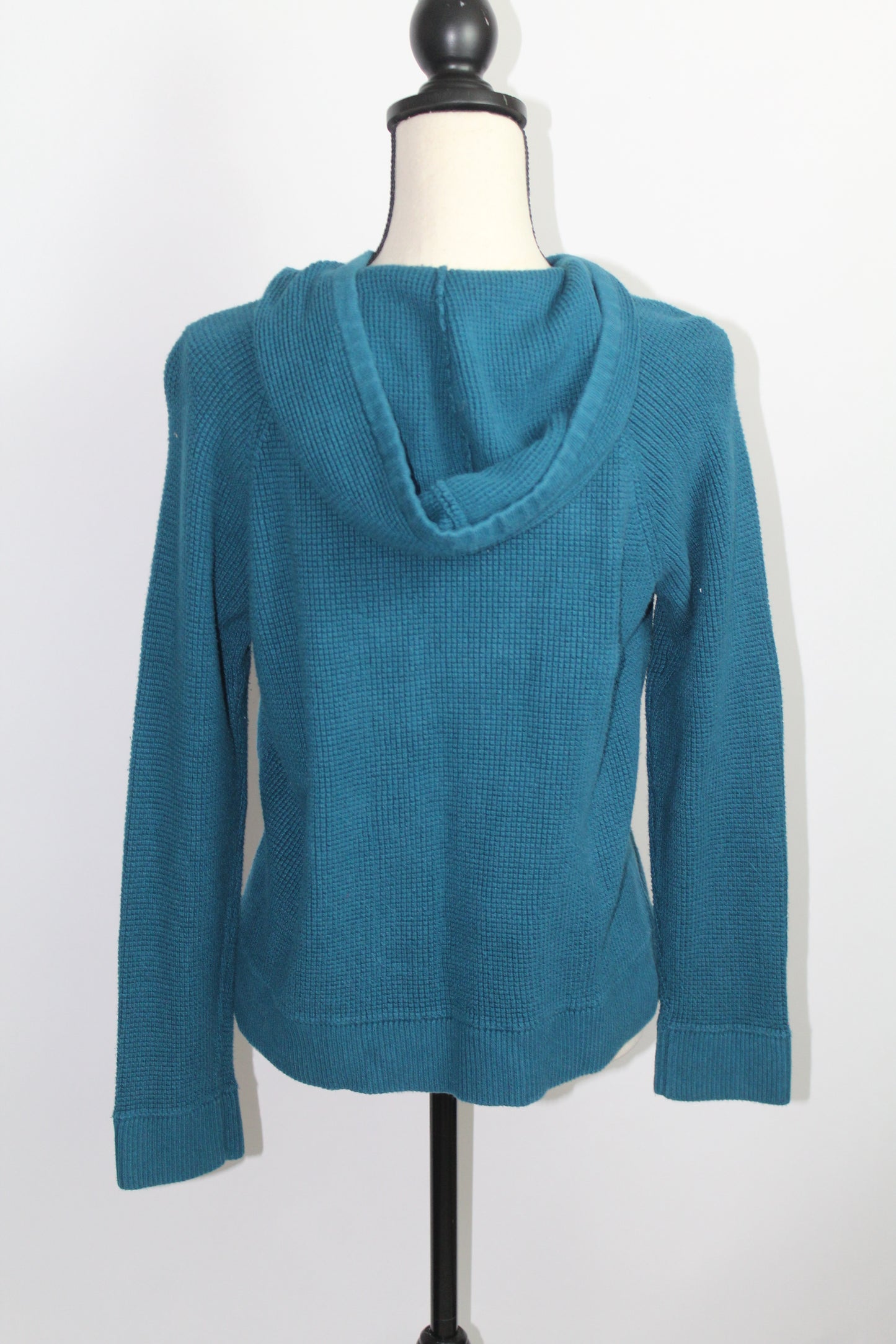 Women’s Michael Kors Teal Ribbed Knit Hoodie – Size Large