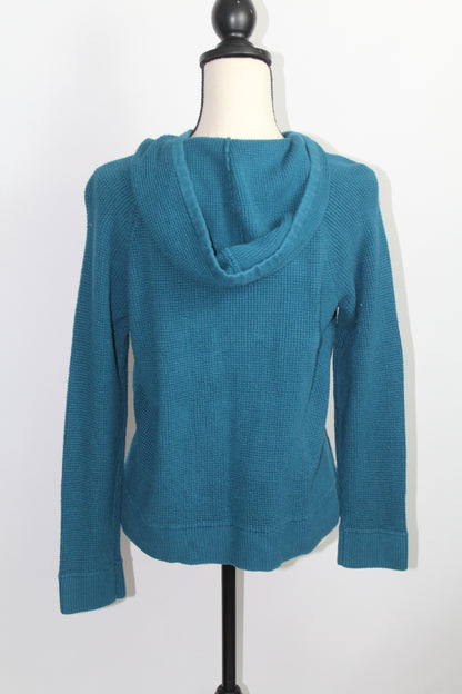 Women’s Michael Kors Teal Ribbed Knit Hoodie – Size Large
