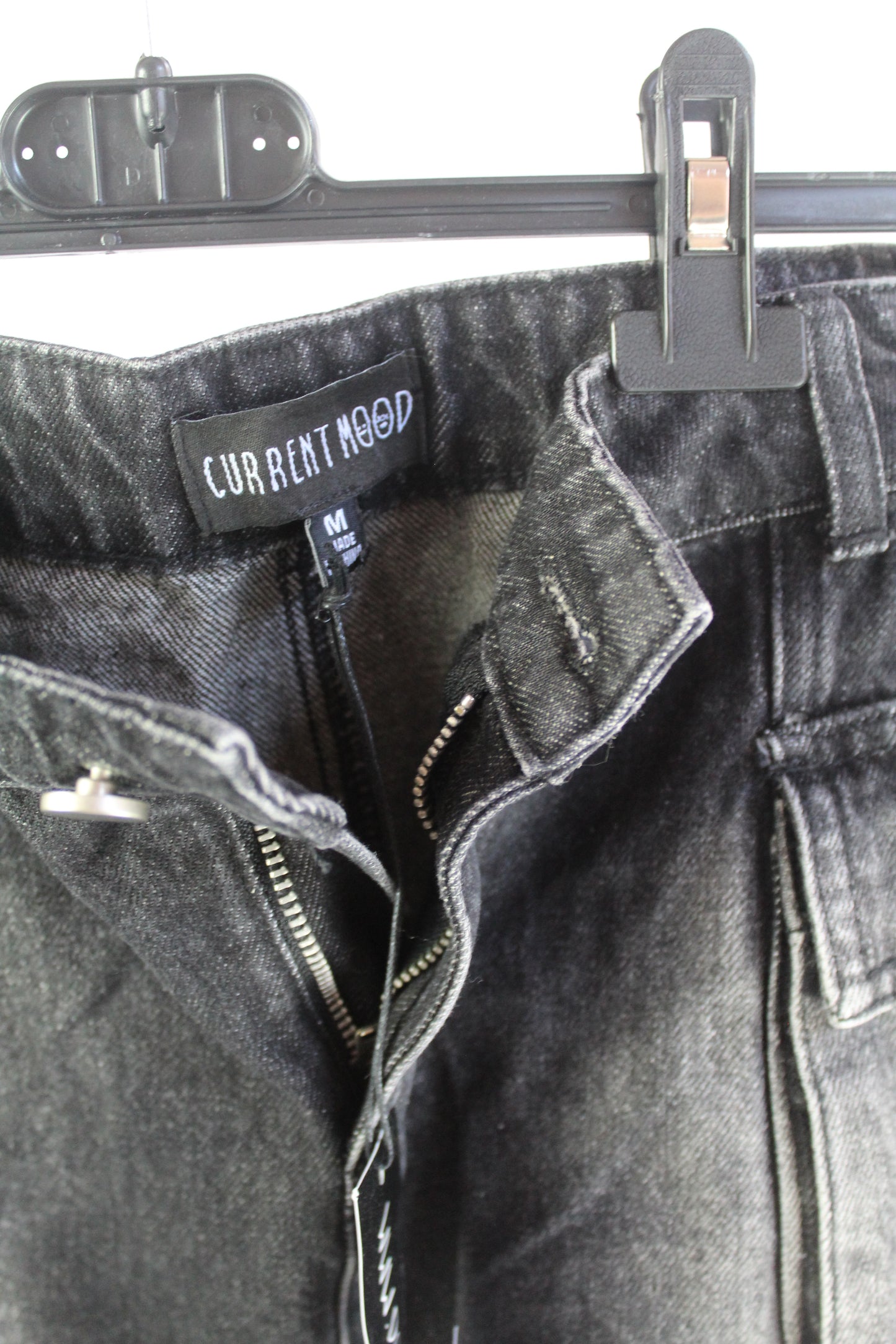 Current Mood Distressed Denim Black Mini Skirt Women's Size Medium