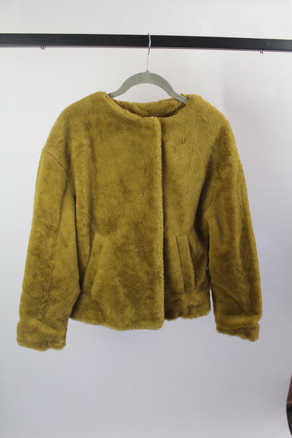 Women's Zara Golden Faux Fur Jacket Size XS
