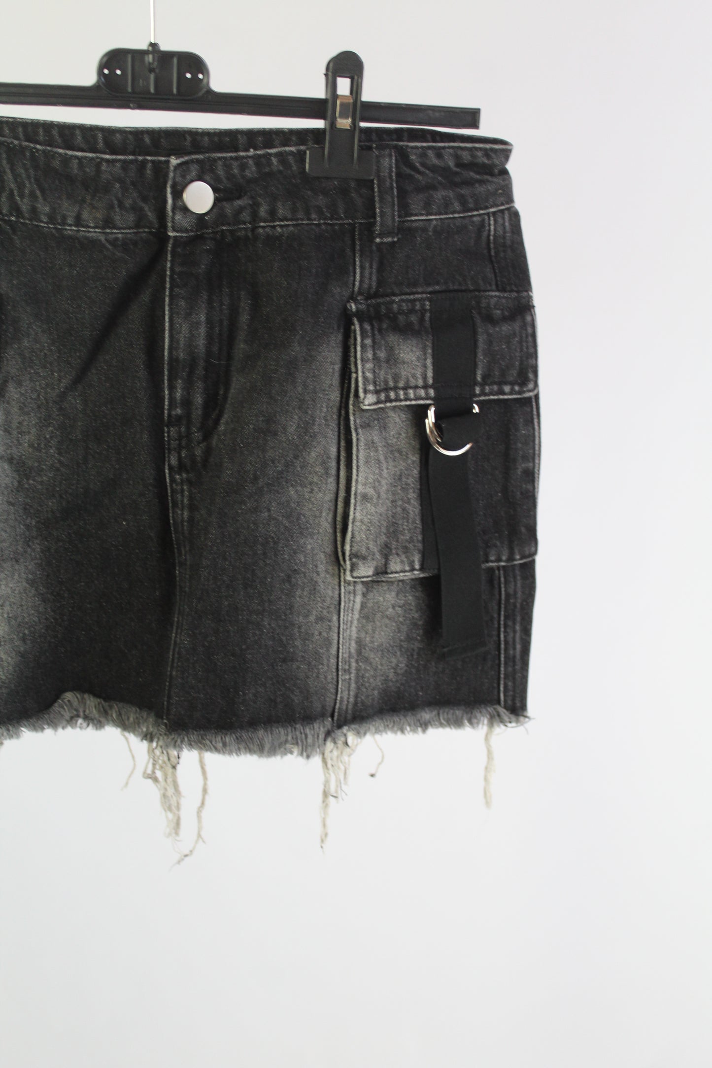 Current Mood Distressed Denim Black Mini Skirt Women's Size Medium