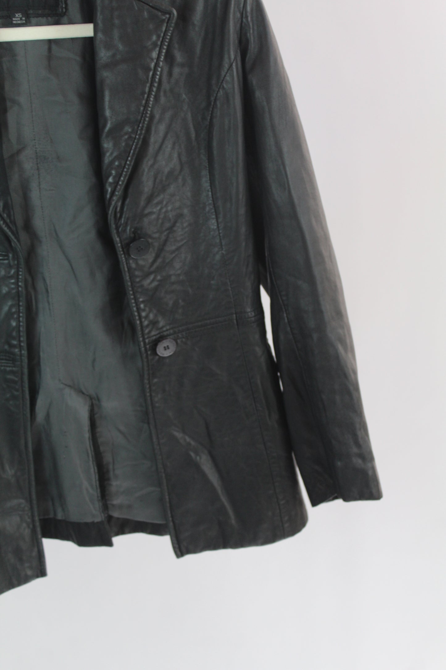 Women's Black Leather Kenneth Cole Reaction Jacket XS