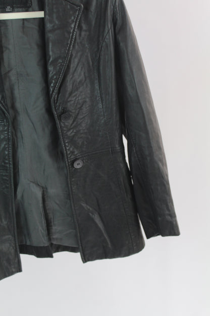 Women's Black Leather Kenneth Cole Reaction Jacket XS
