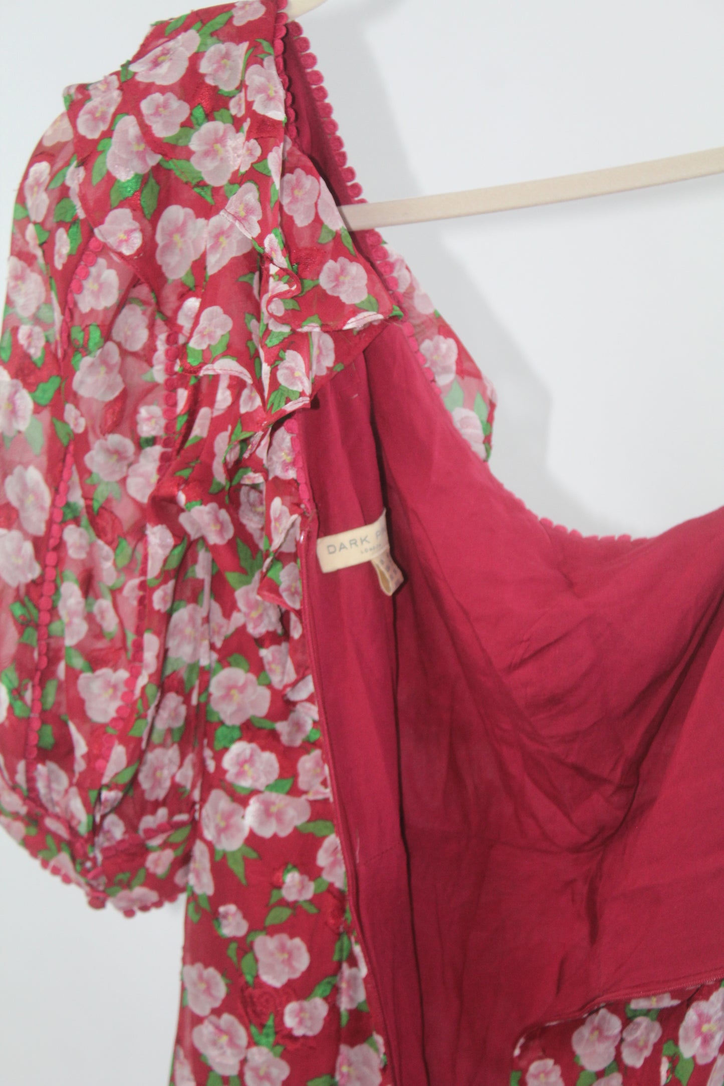 Women's Dark Pink Red/Pink Floral Dress Size 2