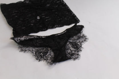 Black Lace Lingerie Block Top w/Underwear - Thrifted New in Bag - Sizes Vary