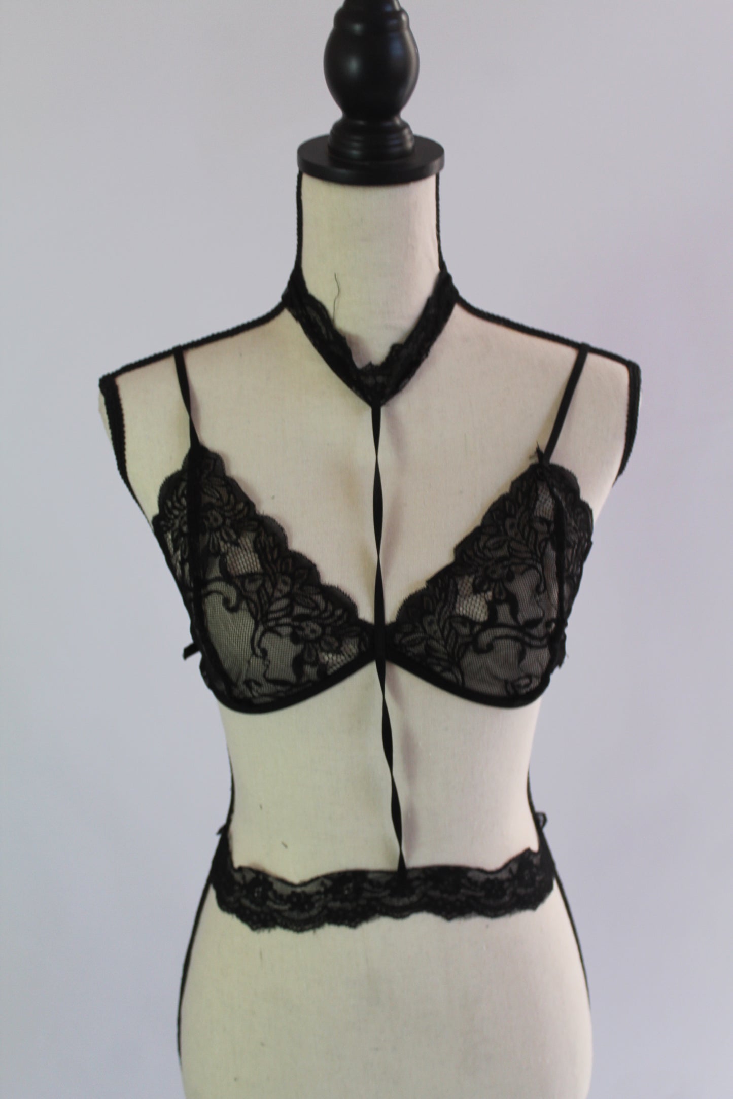 Black Lace Lingerie - Thrifted New in Bag - Sizes Vary